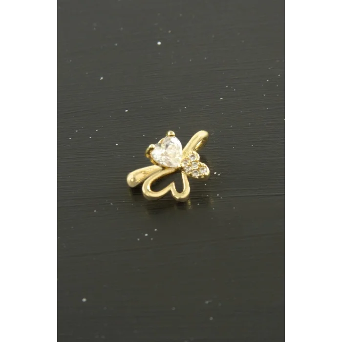  Kalp Tragus Zirkon Taşlı Piercing 1 Adet