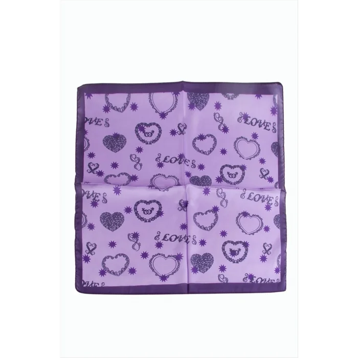 BUĞZ Kalp Yıldız Desenli Zr Şifon Fular 50*50 cm
