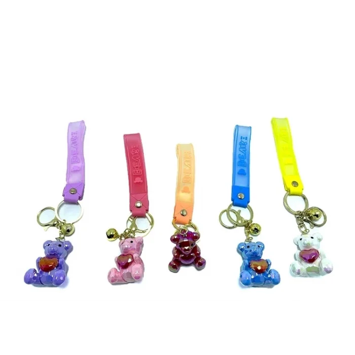 BUĞZ Kalpli Ayıcık Silikon Anahtarlık Alk1700