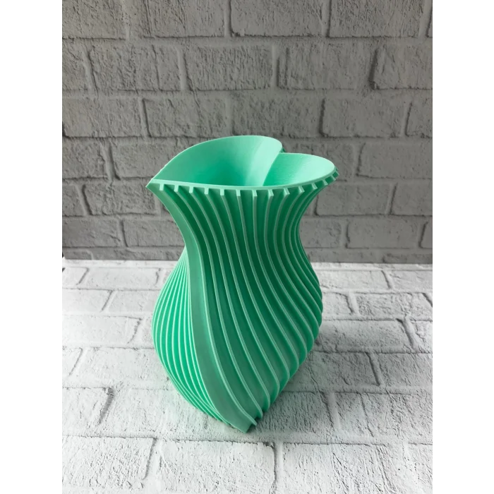 BUĞZ Kalpli Turkuaz Dekoratif Vazo 24 cm Modern Şık Tasarım - Lisinya