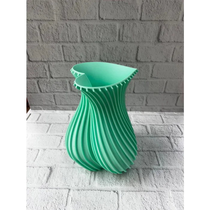 BUĞZ Kalpli Turkuaz Dekoratif Vazo 24 cm Modern Şık Tasarım - Lisinya