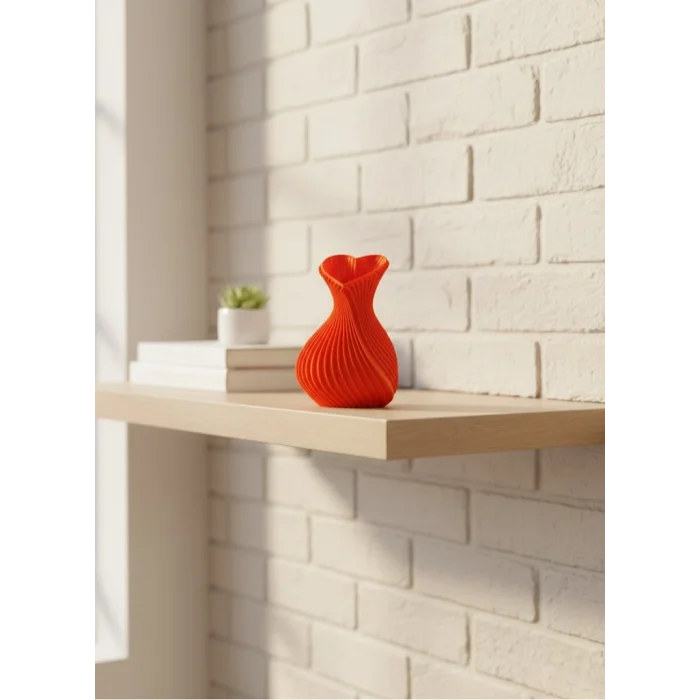 BUĞZ Kalpli Turuncu Dekoratif Vazo 11 cm Modern Şık Masaüstü Aksesuar