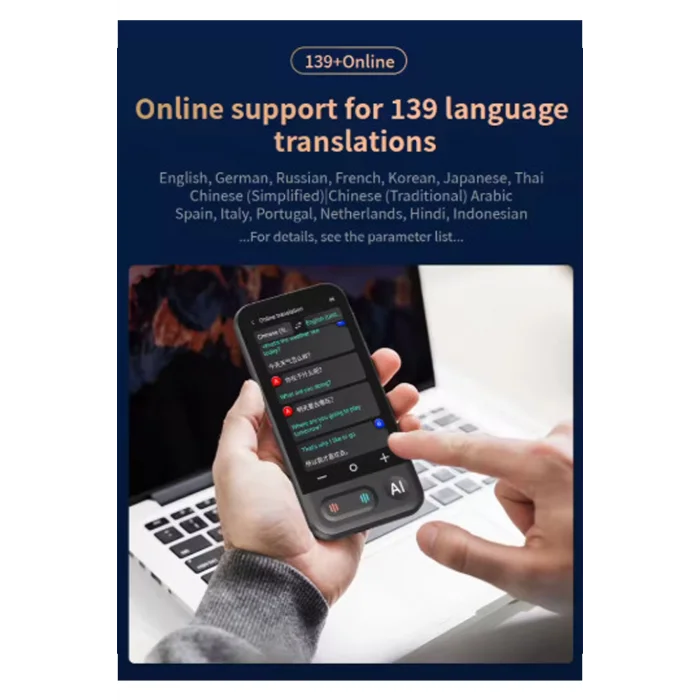 BUĞZ Kameralı 140 Dilde Kablosuz Özellikli Translator Elektronik Çeviri Cihazı Türkçe Menü - Lisinya