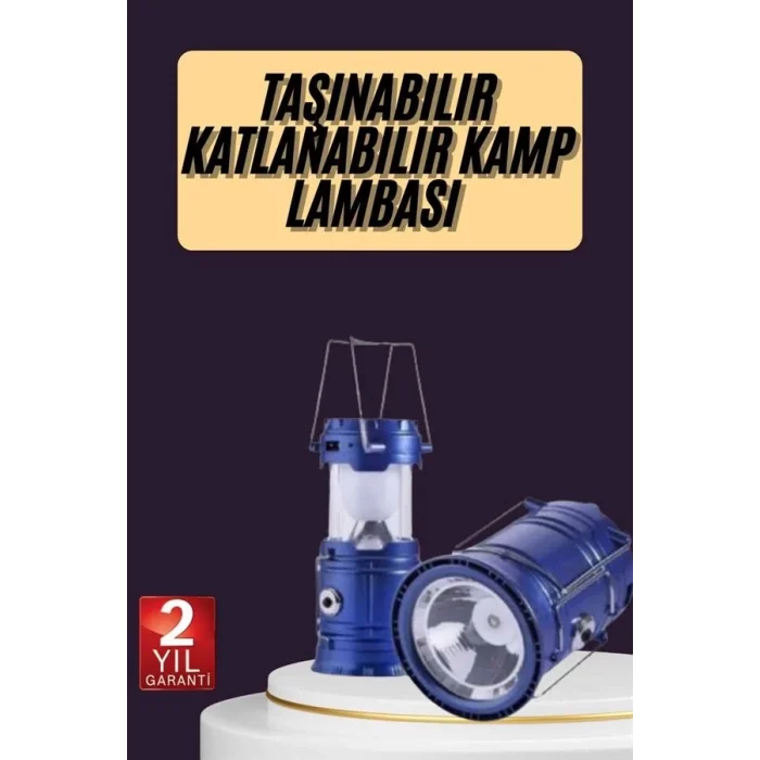 BUĞZ Kamp Feneri Şarj Edilebilir Güneş Enerjili Işıldak USB Şarjlı