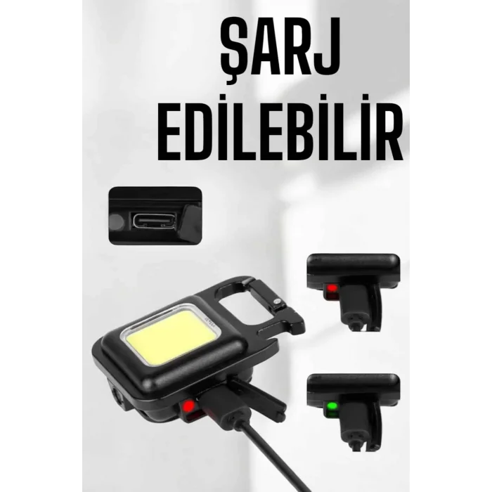  Kamp Işığı Çok Fonksiyonlu Taşınabilir Anahtarlık Kapak Açma Manyetik Özelliği