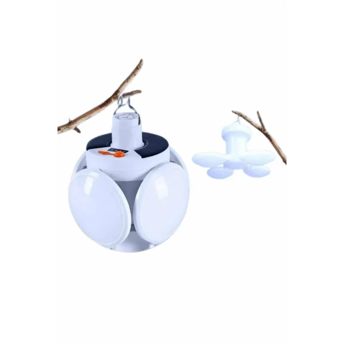  Kamp Lambası Güneş Enerjili Solar 5 Kanatlı Katlanır Lamba Karavan