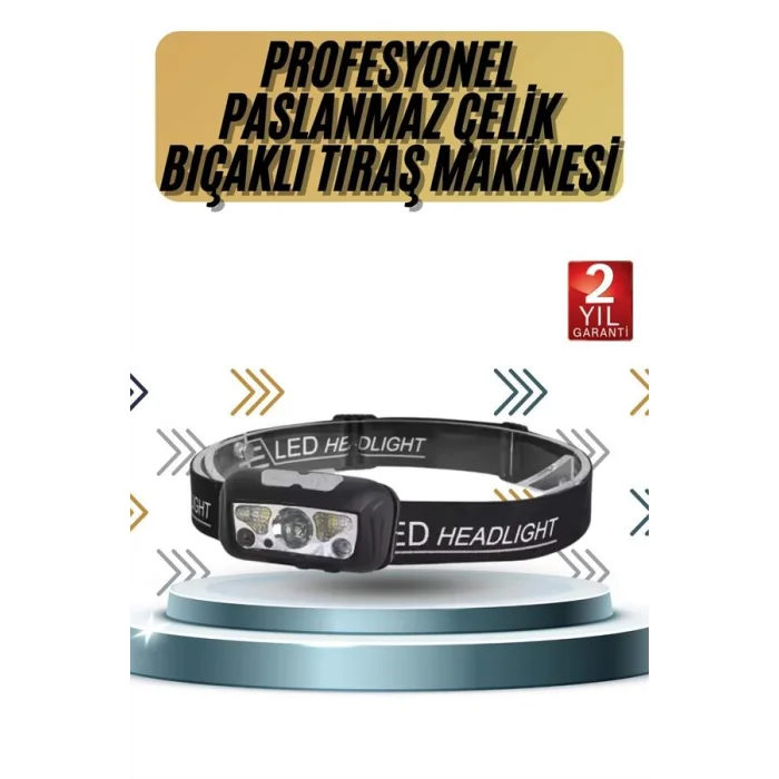 BUĞZ Kamp Lambası Kafa Feneri Kafa Lambası Ayarlanabilir Sensörlü Şarjlı - Lisinya