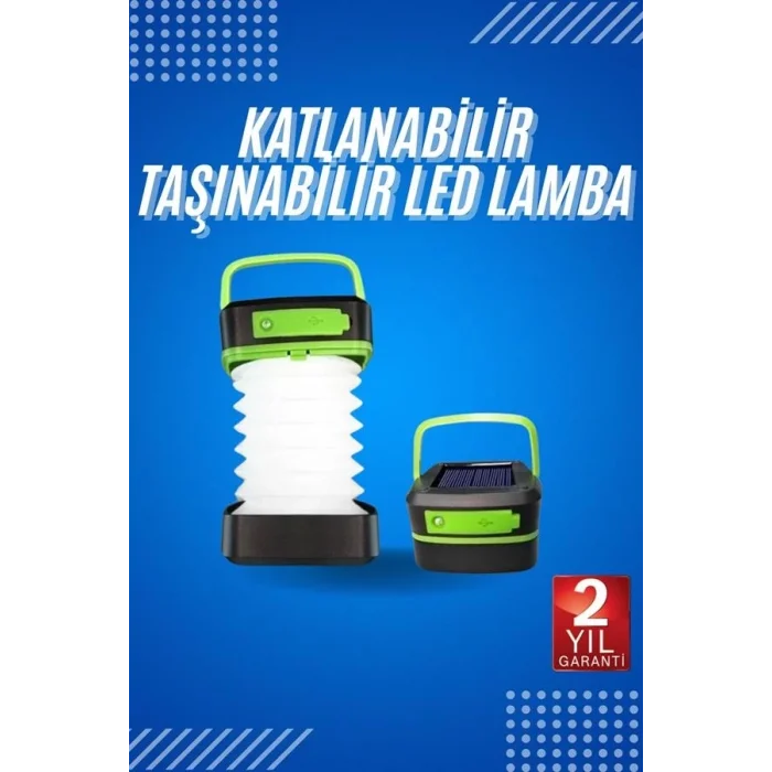 BUĞZ Kamp Lambası Katlanabilir Lamba Solar Şarjlı Led Lamba El Fenerli