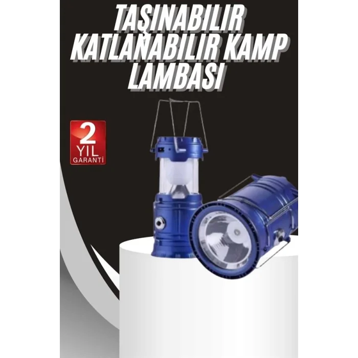 BUĞZ Kamp Lambası Solar Şarjlı Kızaklı Kamp Feneri Led Lamba Işıldak