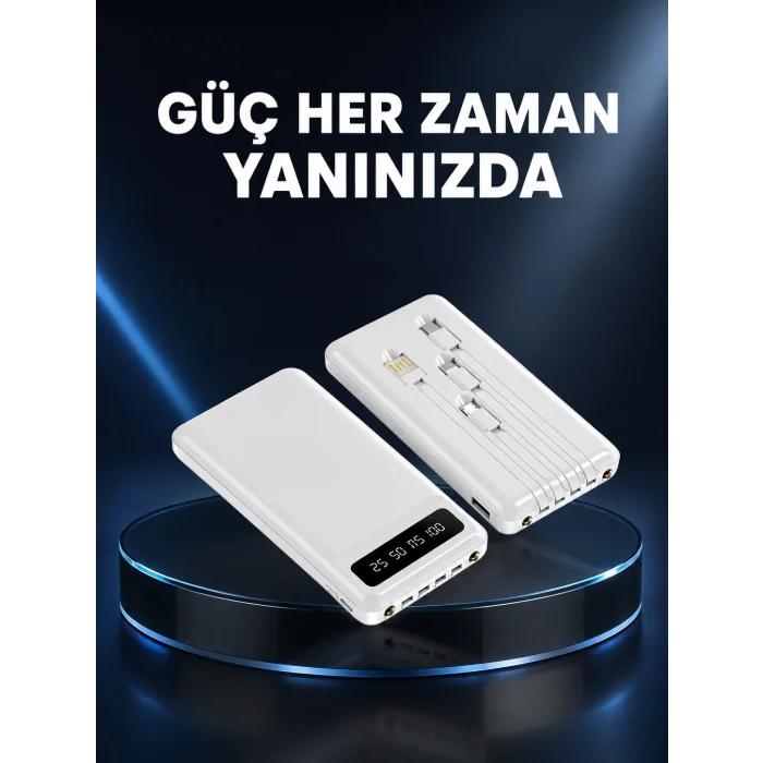 BUĞZ Kamp ve Seyahat İçin 20.000mAh LED Işıklı Hızlı Şarj Powerbank Yeni Nesil