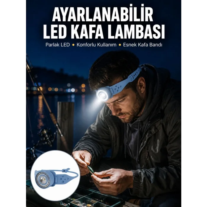 BUĞZ Kampçı Kafa Lambası Su Geçirmez Çok Modlu LED Yeni Nesil
