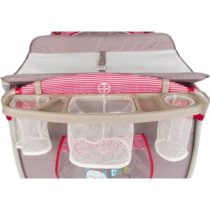 BUĞZ Kanz Hamburg 70x110cm Dönenceli Oyun Parkı Seyahat Yatağı - Kırmızı