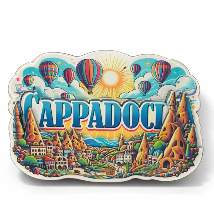 BUĞZ Kapadokya Temalı Ahşap Buzdolabı Magneti Model 1