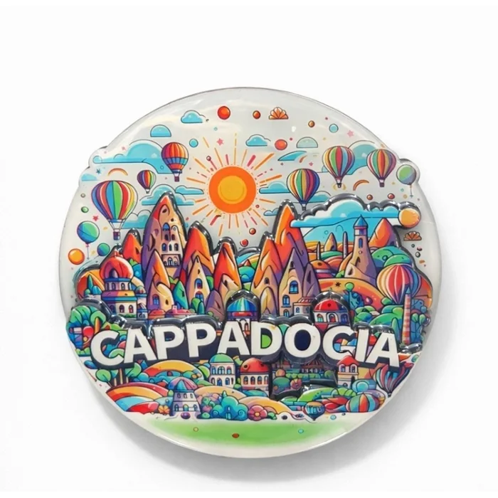 BUĞZ Kapadokya Temalı Ahşap Buzdolabı Magneti Model 3