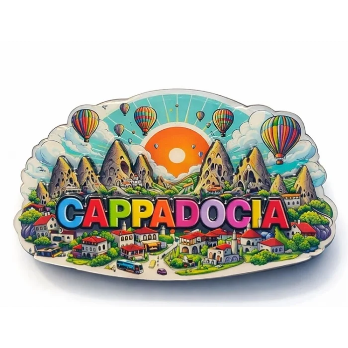 BUĞZ Kapadokya Temalı Ahşap Buzdolabı Magneti Model 5