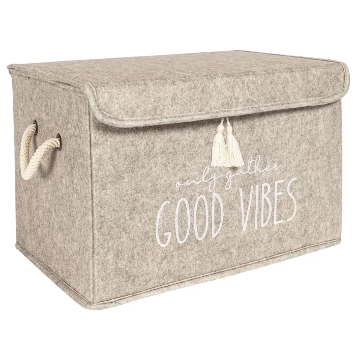  Kapaklı Püskül Detaylı Düzenleyici Çok Amaçlı Organizer Keçe Sepet (mini) - 03495