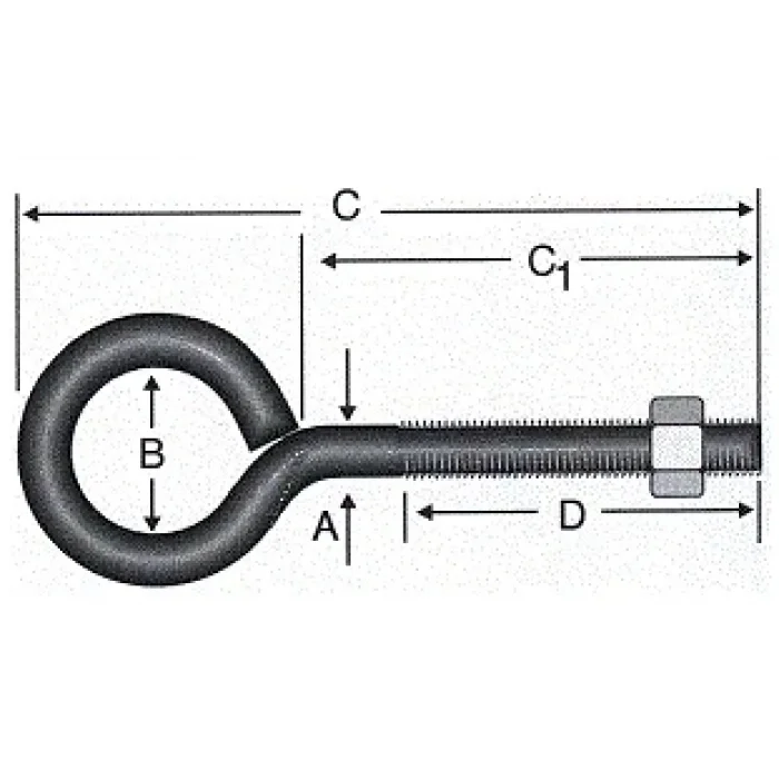 BUĞZ Kapalı Metrik Kanca M5 / 21x80 - 100 Adet