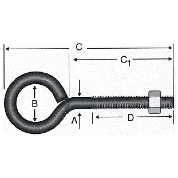 BUĞZ Kapalı Metrik Kanca M5 / 21x80 - 100 Adet