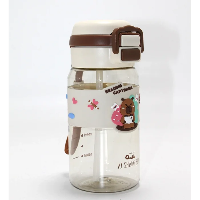 BUĞZ Kapibara Desenli Silikon Kılıflı Çocuk Matarası