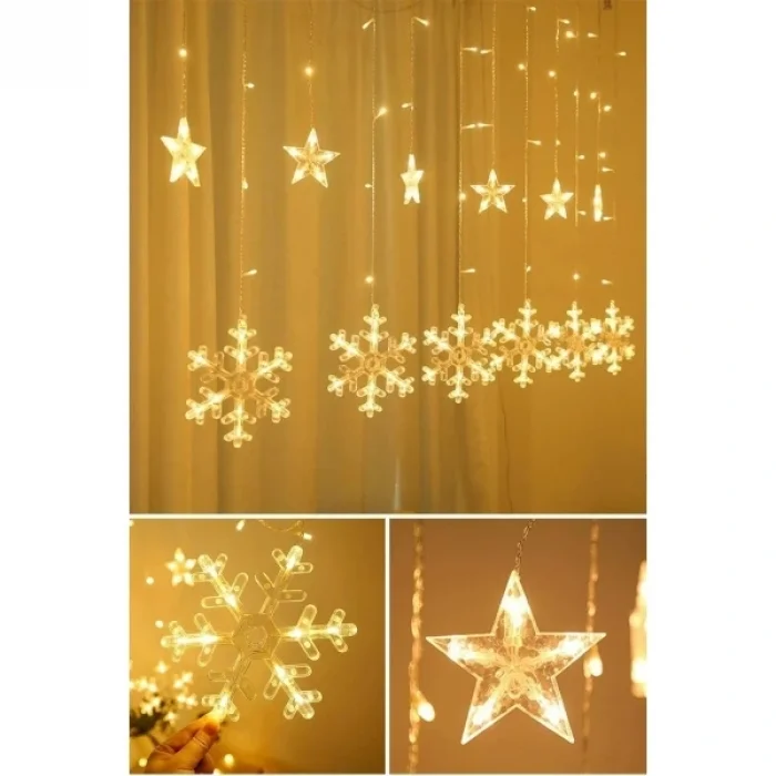 BUĞZ Kar Tanesi Perde LED