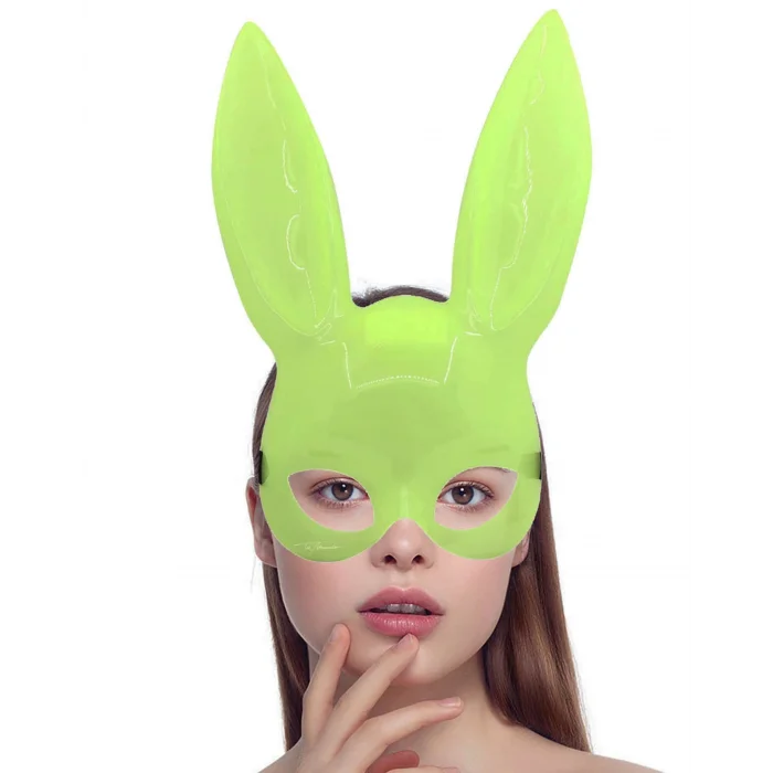 BUĞZ Karanlıkta Parlayan Fosforlu Tavşan Maskesi – Glow Bunny Masquerade Maske (32x22 Cm)