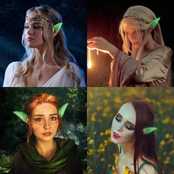  Karanlıkta Yanan Fosforlu Lateks Elf Kulağı 1 Çift