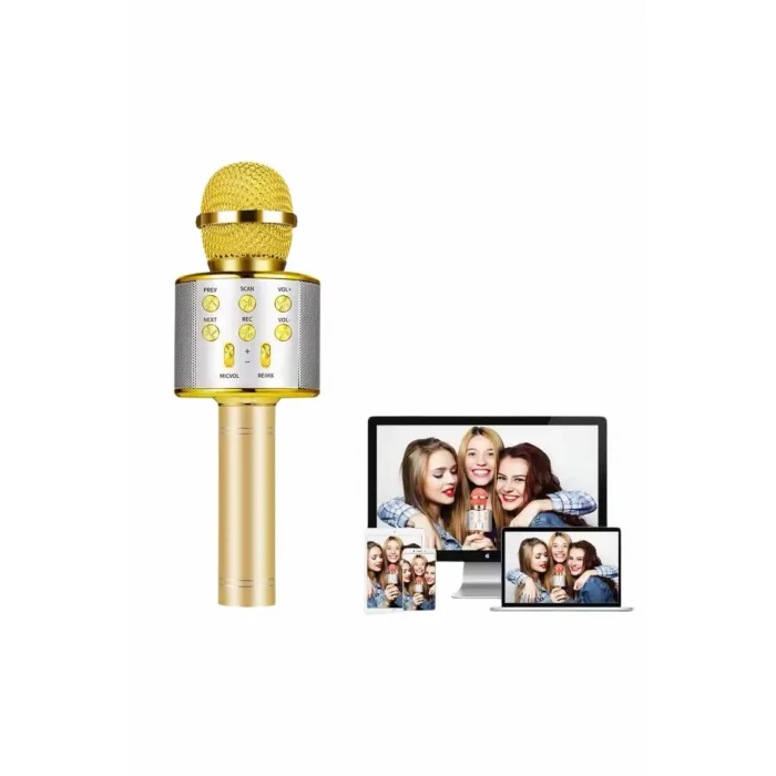 BUĞZ Karaoke Mikrofon Bluetooth Bağlantılı Aux Girişli Uzun Pil Ömrü Yüksek Ses Kaliteli - BUĞZ