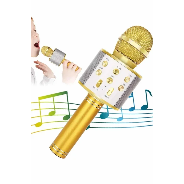 BUĞZ Karaoke Mikrofon Dahili Hoparlörlü Sd-usb-aux Girişli Bluetooth Hoparlör