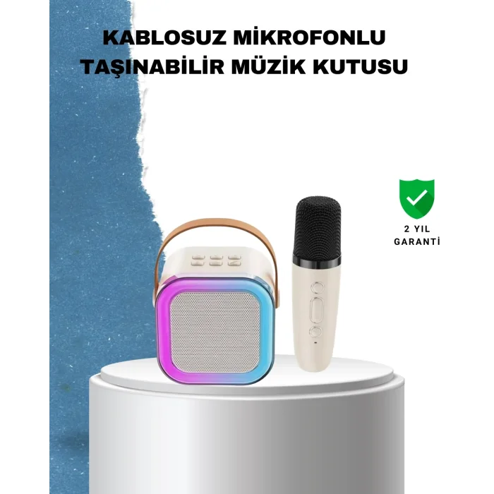 BUĞZ Karaoke Mikrofon Hoparlör Seti 6 Saat Kullanım Süresi