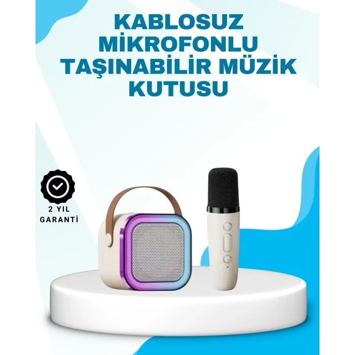 BUĞZ Karaoke Mikrofon Hoparlör Seti Bluetooth Kablosuz Taşınabilir
