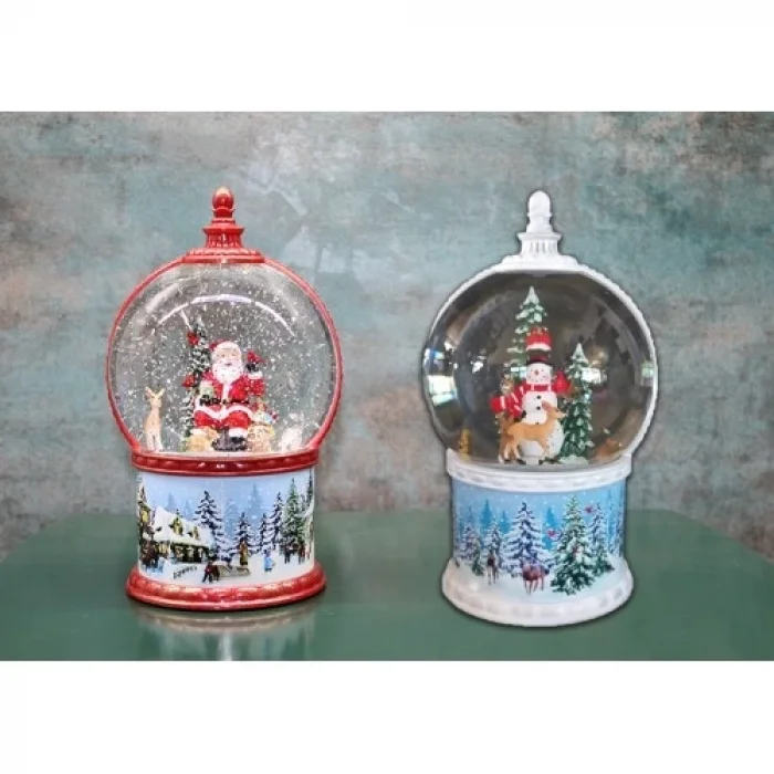 BUĞZ Kardan Adam Ve Noel Babalı Işıklı Müzikli Kar Küresi