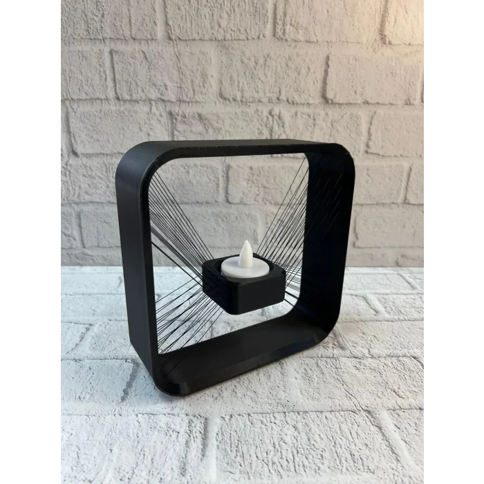 BUĞZ Kare Askılı Mumluk Duvara Asılan Şık Dekoratif Mumluk 16×16 cm - Lisinya