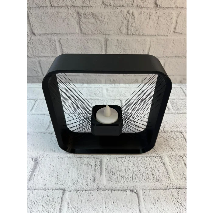 BUĞZ Kare Askılı Mumluk Duvara Asılan Şık Dekoratif Mumluk 16×16 cm - Lisinya