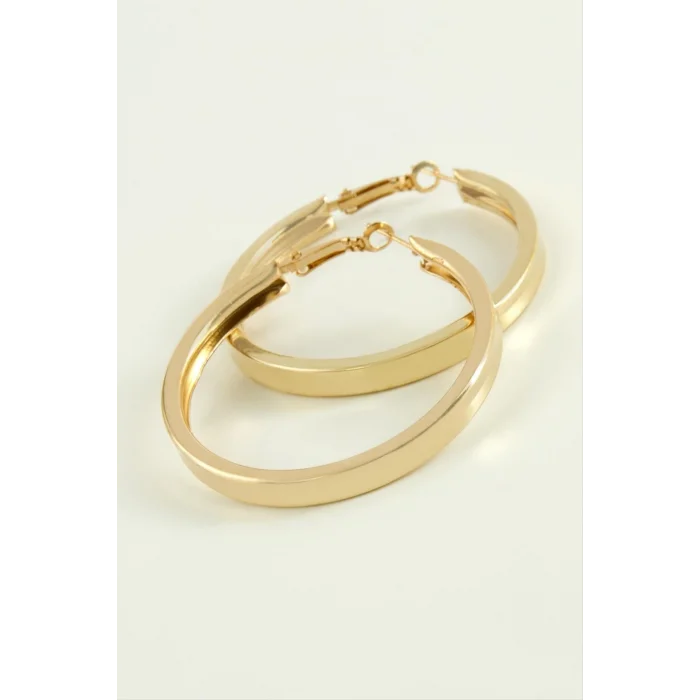 BUĞZ Kare Düz Halka Küpe 6 cm