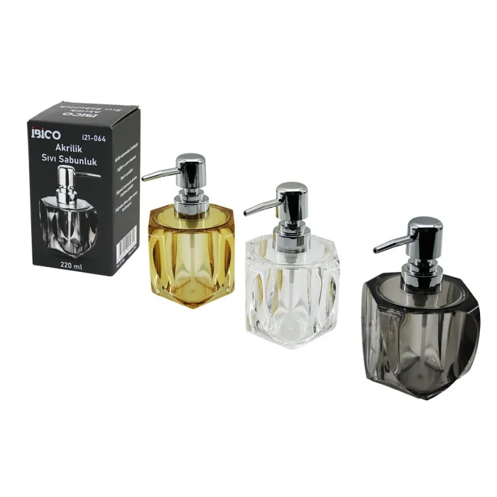 BUĞZ Kare Kalp Tasarımlı Sıvı Sabunluk - 220 ml - Akrilik
