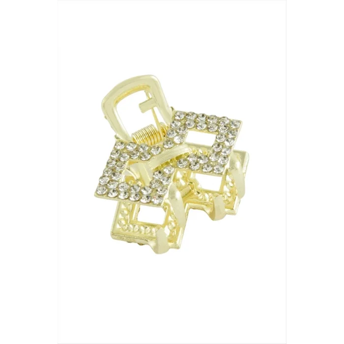 BUĞZ Kare Taşlı Minik Metal Mandal Toka 2,5 cm