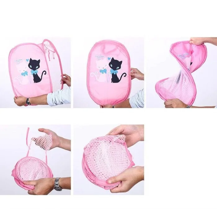 BUĞZ Karikatür Figürlü Katlanır  File Oyuncak Ve Çamaşır Sepeti