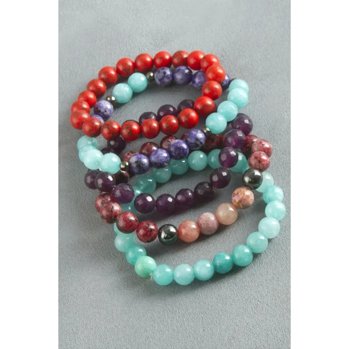 BUĞZ Karışık Ceyt Doğaltaş Bileklik