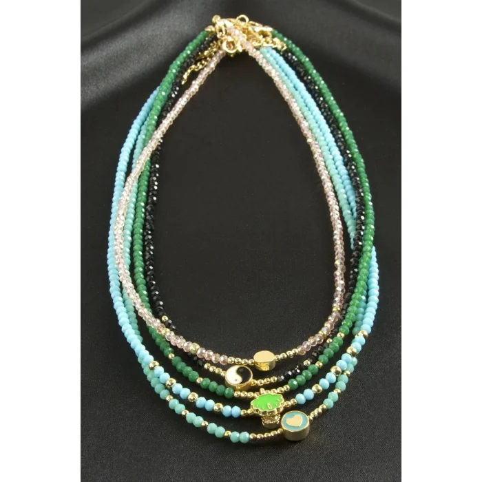 BUĞZ Karışık Kristal Kolye 1 Adet