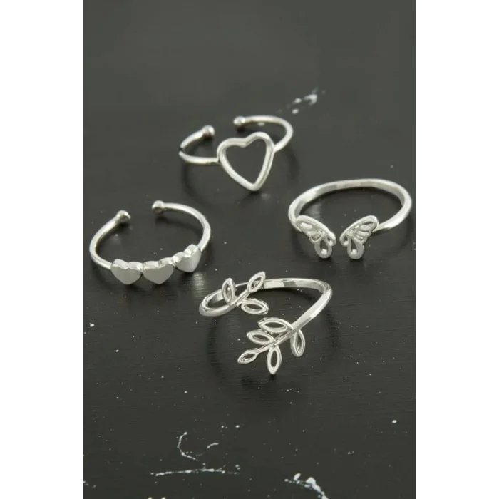  Karışık Lüx Çelik Eklem Yüzük 1 Adet