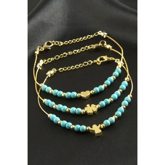 BUĞZ Karışık Turkuaz Boncuk Bileklik