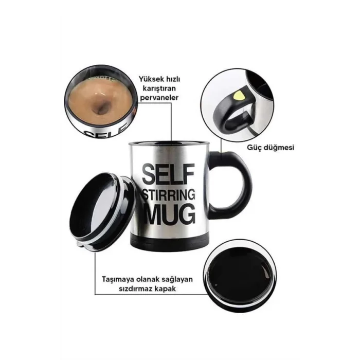 BUĞZ Karıştırıcı Özellikli Mikser Kupa Bardak Kompakt Taşınabilir Mug