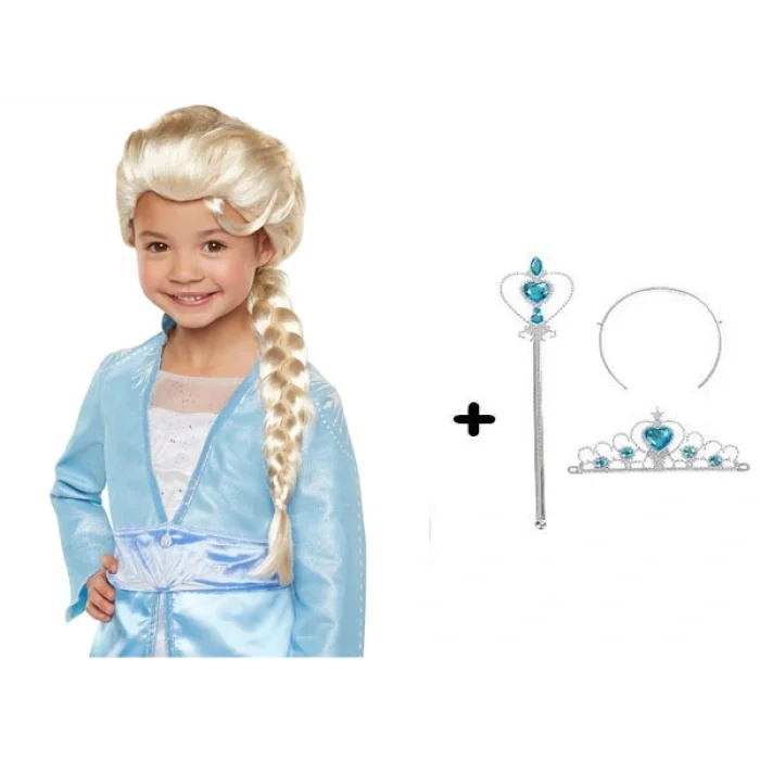 BUĞZ Karlar Ülkesi Frozen Elsa Kostüm Seti Çocuk Boy
