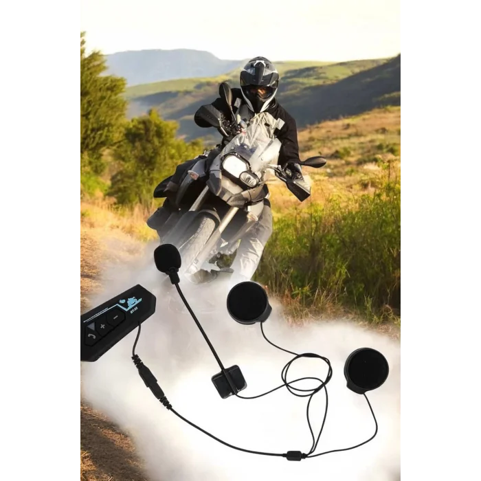  Kask Kulaklığı Motosiklet Intercom Interkom Dinleme Konuşma Özellikli Su Geçirmez