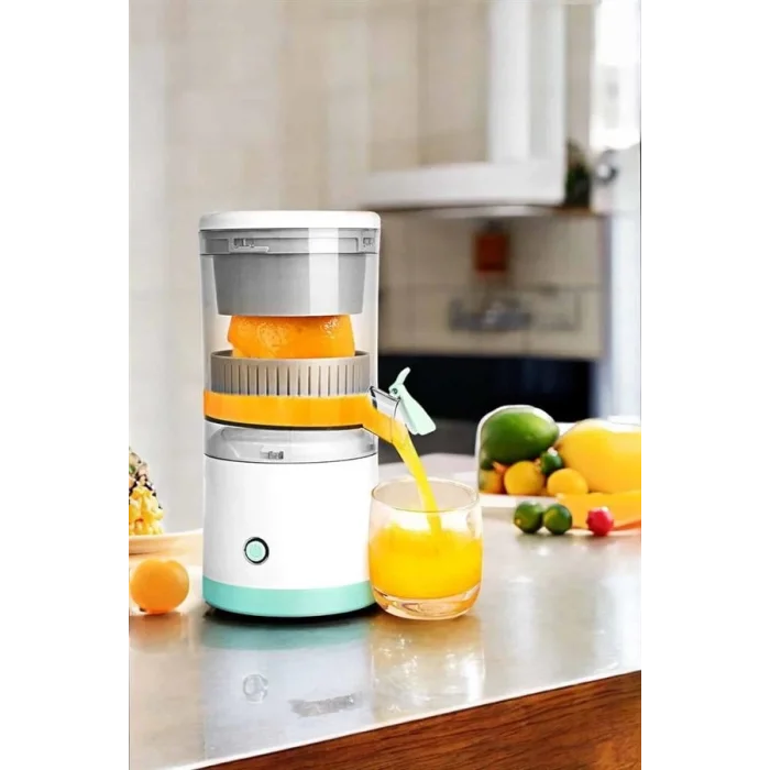  Katı Meyve Sıkacağı Taşınabilir USB Şarjlı Pratik Paslanmaz Çelik Bıçaklı