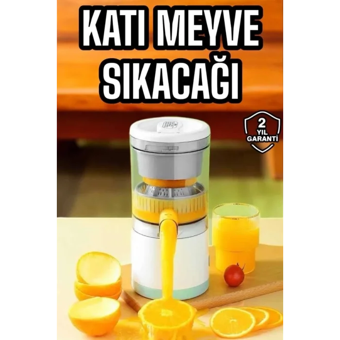  Katı Meyve Sıkacağı Taşınabilir USB Şarjlı Pratik Paslanmaz Çelik Bıçaklı