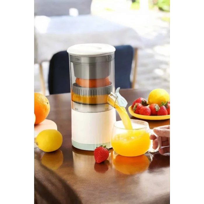  Katı Meyve Sıkacağı Taşınabilir USB Şarjlı Pratik Paslanmaz Çelik Bıçaklı