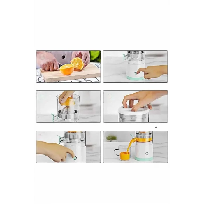  Katı Meyve Sıkacağı Taşınabilir USB Şarjlı Pratik Paslanmaz Çelik Bıçaklı