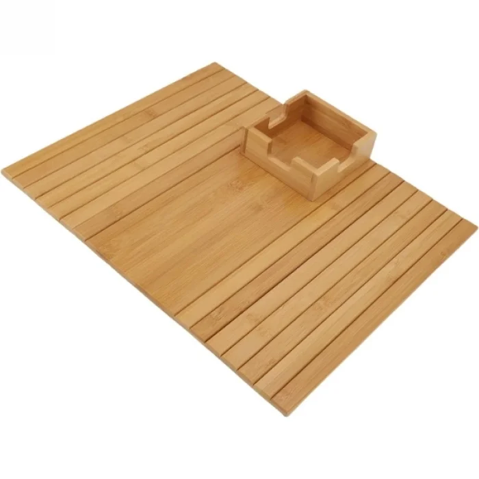 BUĞZ Katlanabilir Ahşap Koltuk Yanı Kanepe Tepsisi