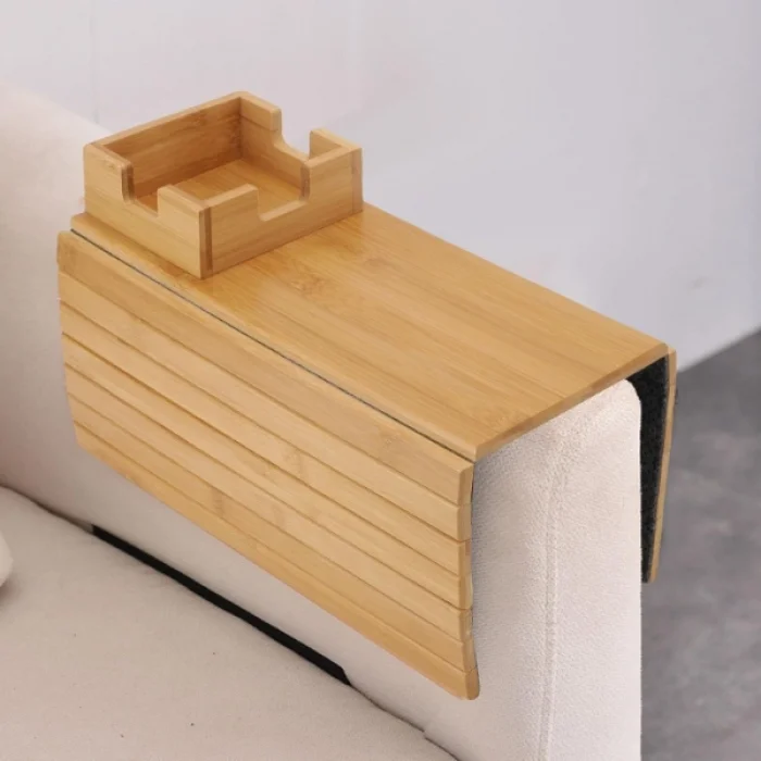 BUĞZ Katlanabilir Ahşap Koltuk Yanı Kanepe Tepsisi